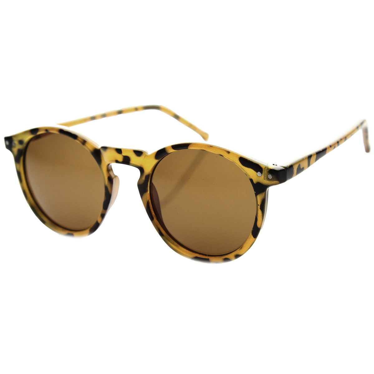 Retro Horned Rim P3 Keyhole Round Horn Rimmed Sunglasses