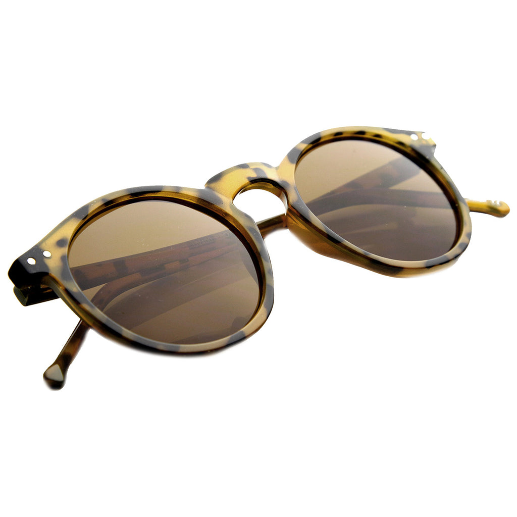 Retro Horned Rim P3 Keyhole Round Horn Rimmed Sunglasses