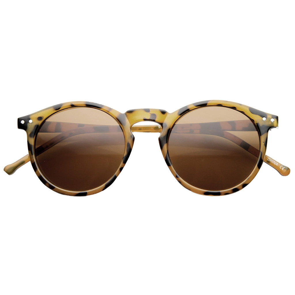 Retro Horned Rim P3 Keyhole Round Horn Rimmed Sunglasses
