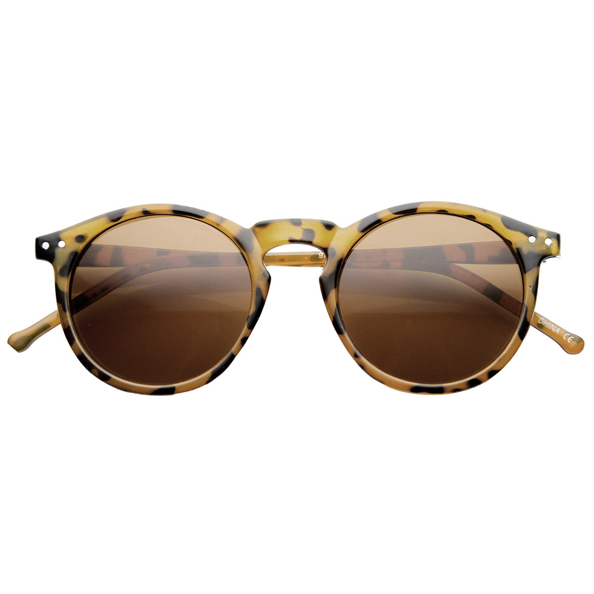 Retro Horned Rim P3 Keyhole Round Horn Rimmed Sunglasses