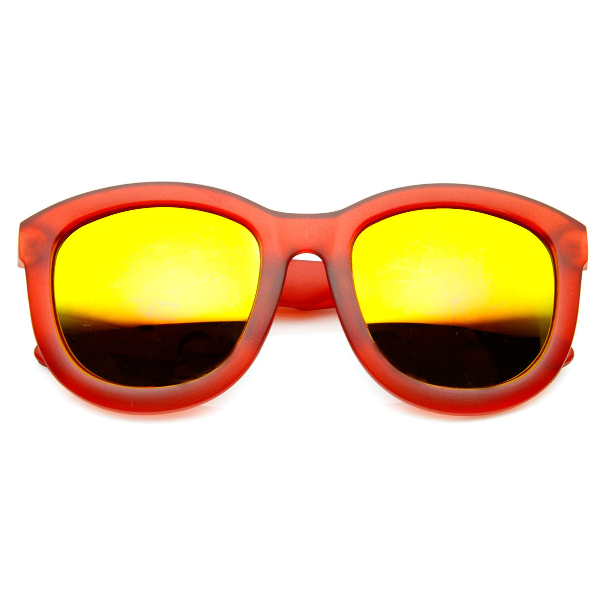 Rastløs lige gentage Frosted Frame Color Mirror Lens Bold Oversized Horn Rimmed Sunglasses -  sunglass.la