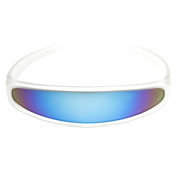 Futuristic Narrow Cyclops Color Mirrored Lens Visor Sunglasses Sunglass La