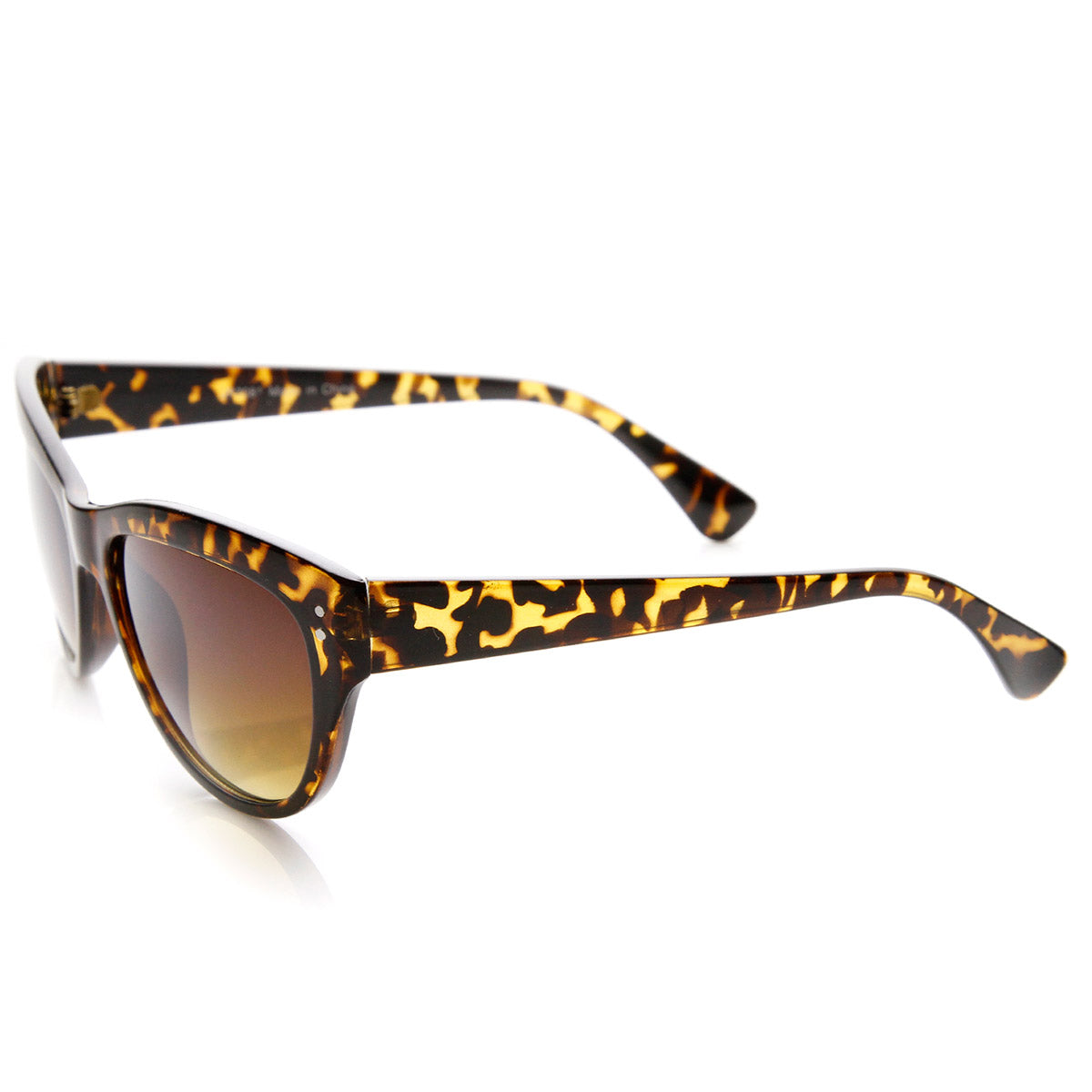 Womens Fashion Riveted Mid Sized Cateye Sunglasses