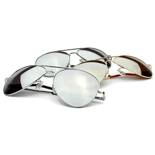 Premium Mirrored Aviator Top Gun Sunglasses w/ Spring Loaded Temples