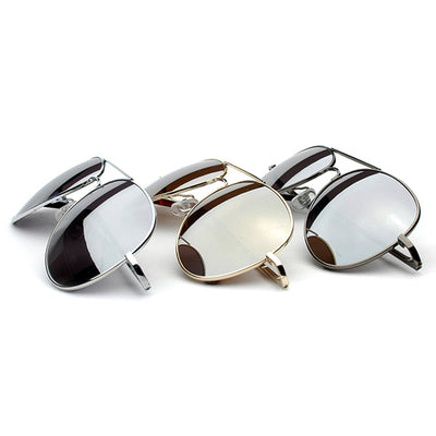 Premium Mirrored Aviator Top Gun Sunglasses w/ Spring Loaded Temples