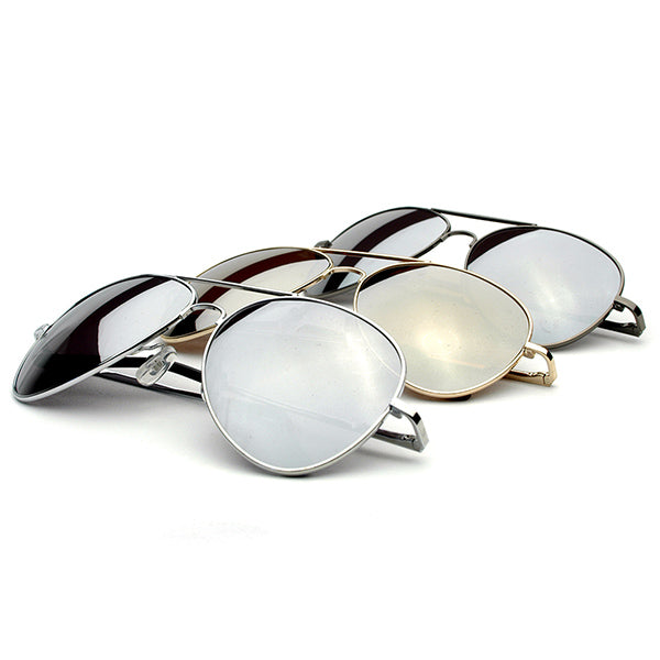 Premium Mirrored Aviator Top Gun Sunglasses w/ Spring Loaded Temples