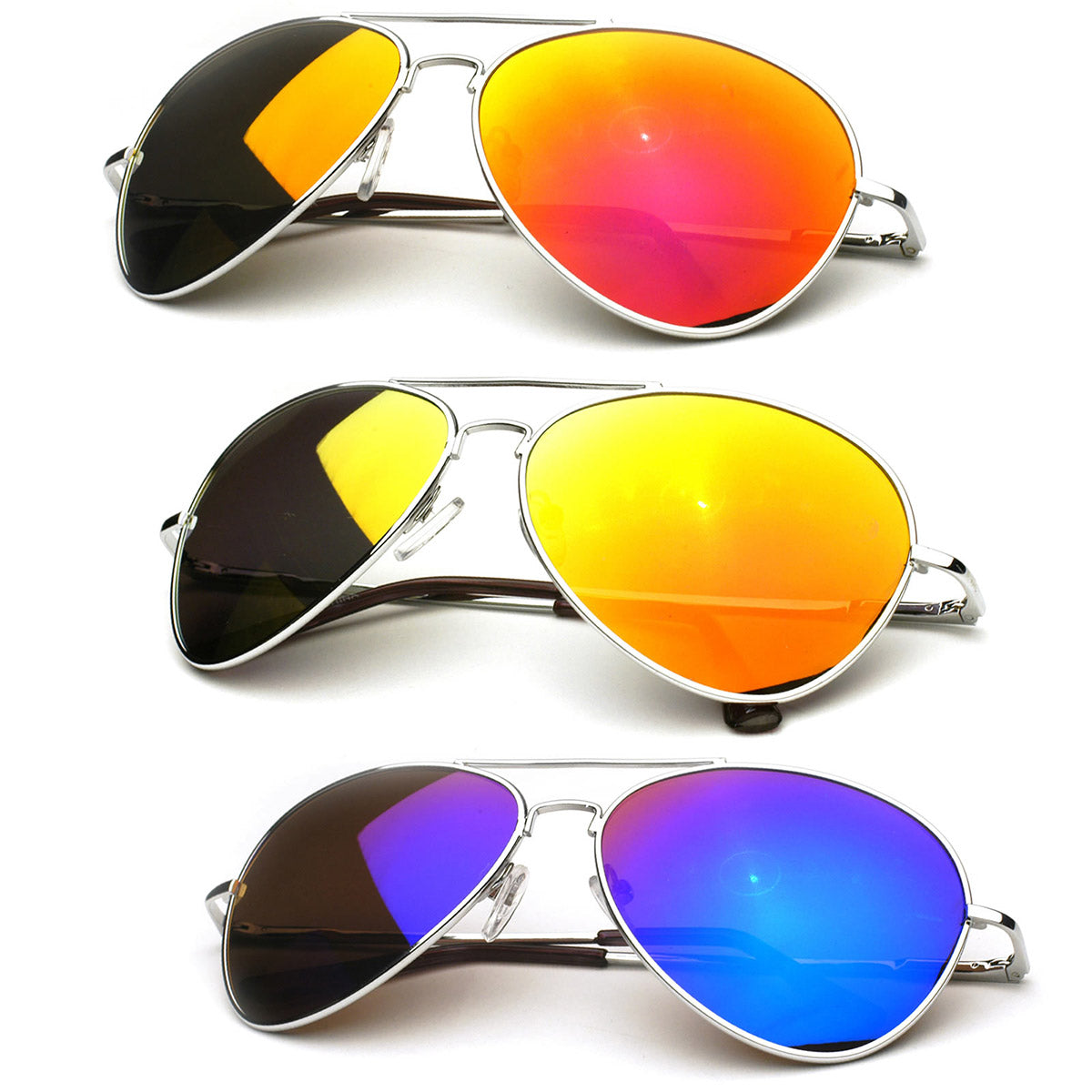 Premium Full Mirrored Aviator Sunglasses w/ Flash Mirror Lens