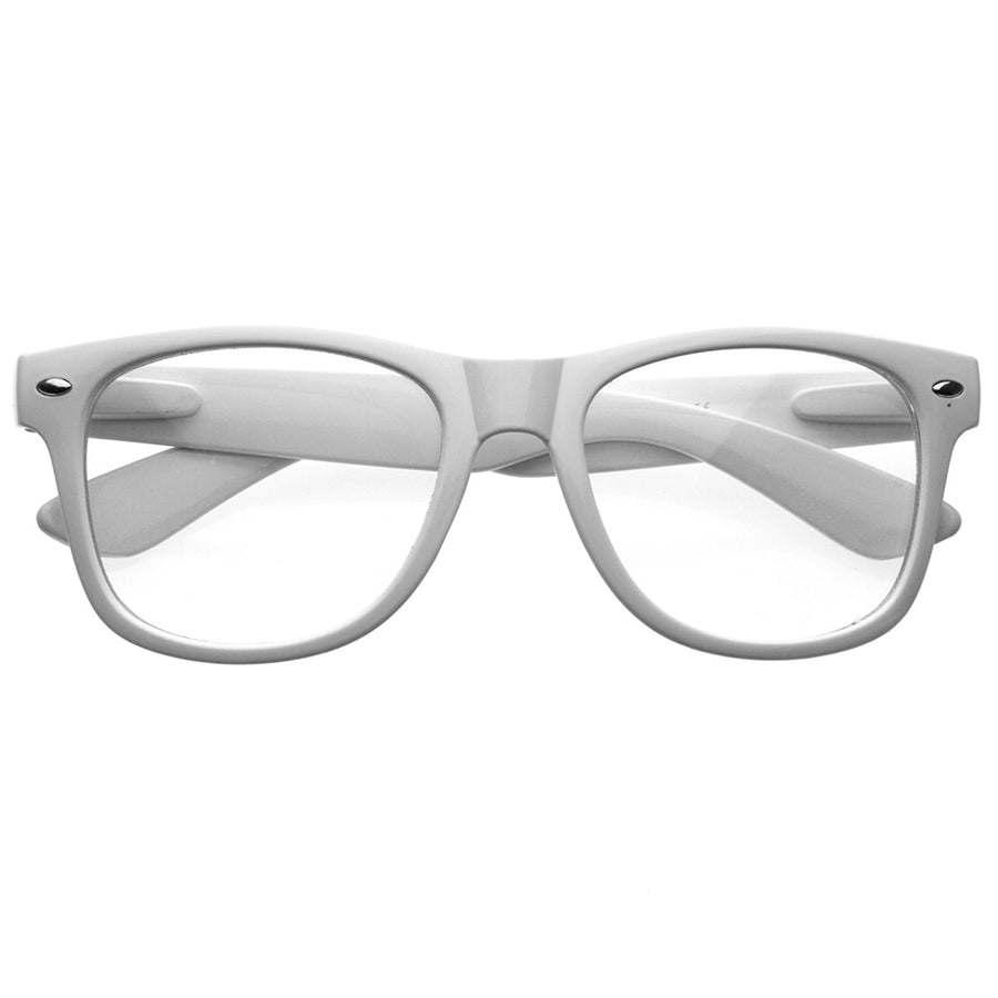 Nerd Raver Poser Clubbing Clear Lens UV400 Dork Horn Rimmed Glasses