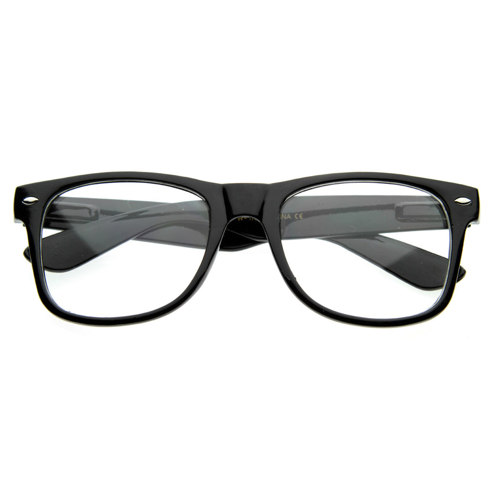 Nerd Raver Poser Clubbing Clear Lens UV400 Dork Horn Rimmed Glasses