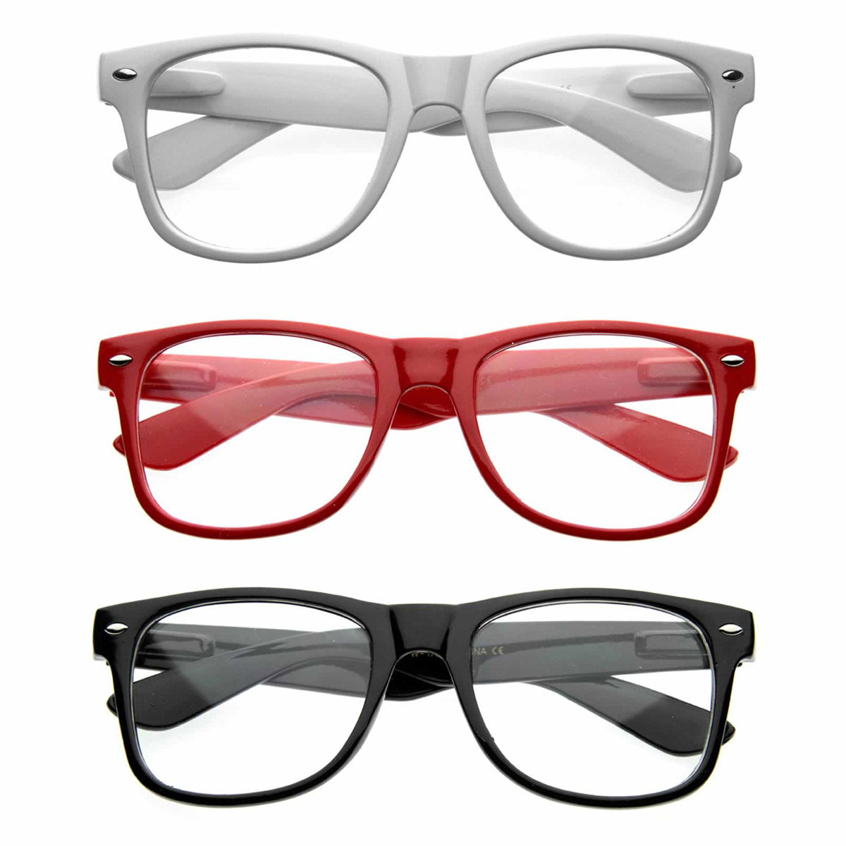 Nerd Raver Poser Clubbing Clear Lens UV400 Dork Horn Rimmed Glasses