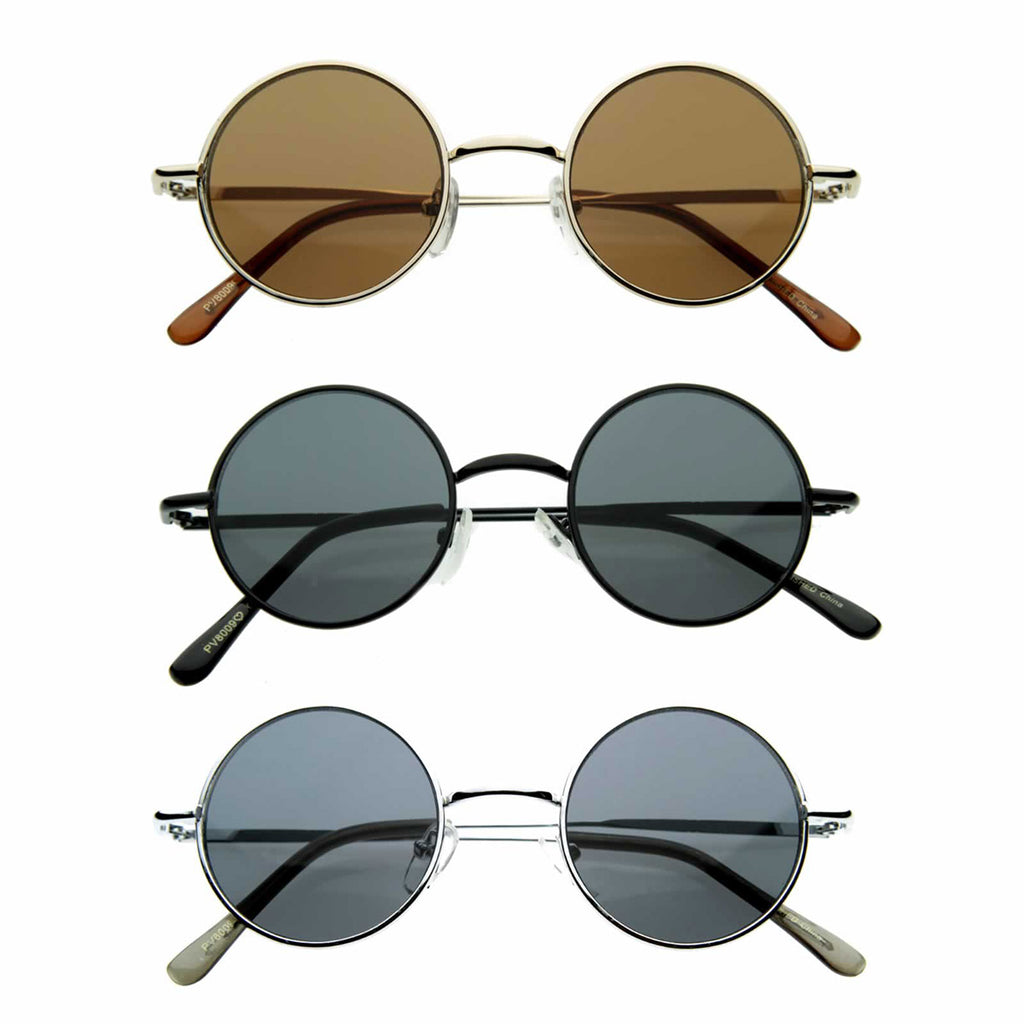 Gafas de sol de artista redondas retro vintage de metal