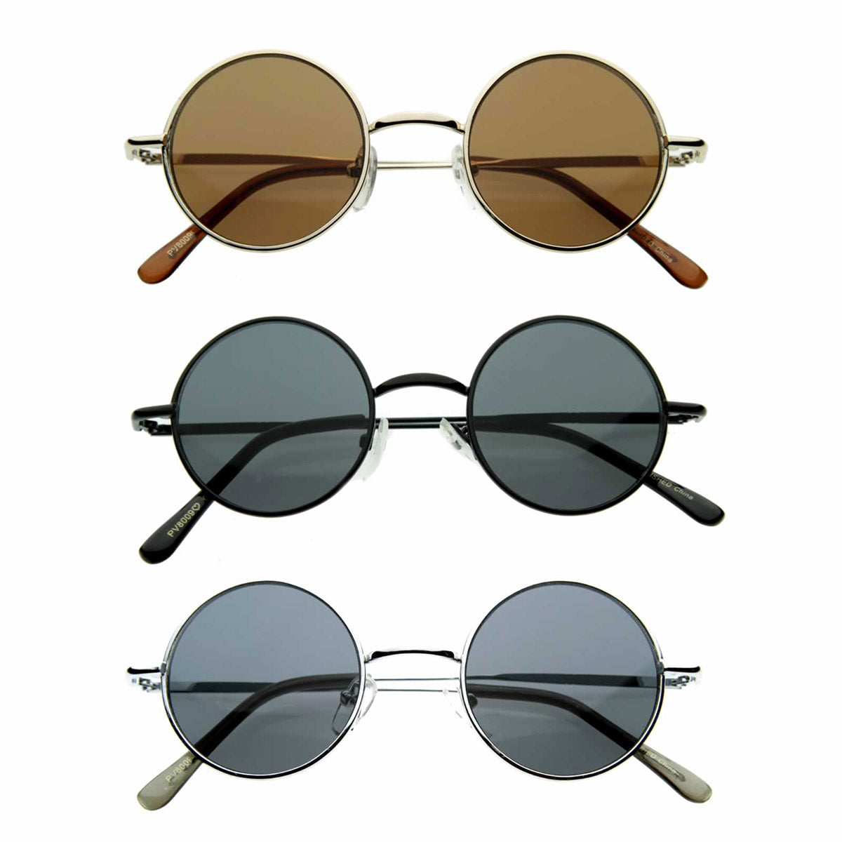 Gafas de sol de artista redondas retro vintage de metal