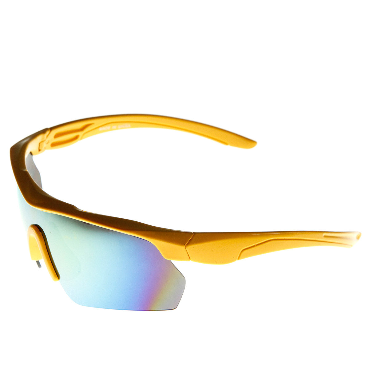 Action Sports Half Frame Semi-Rimless Mirror Lens Sunglasses