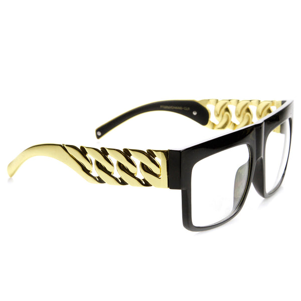 Retro Chain Link Detail Metal Round Wholesale Sunglasses 50mm