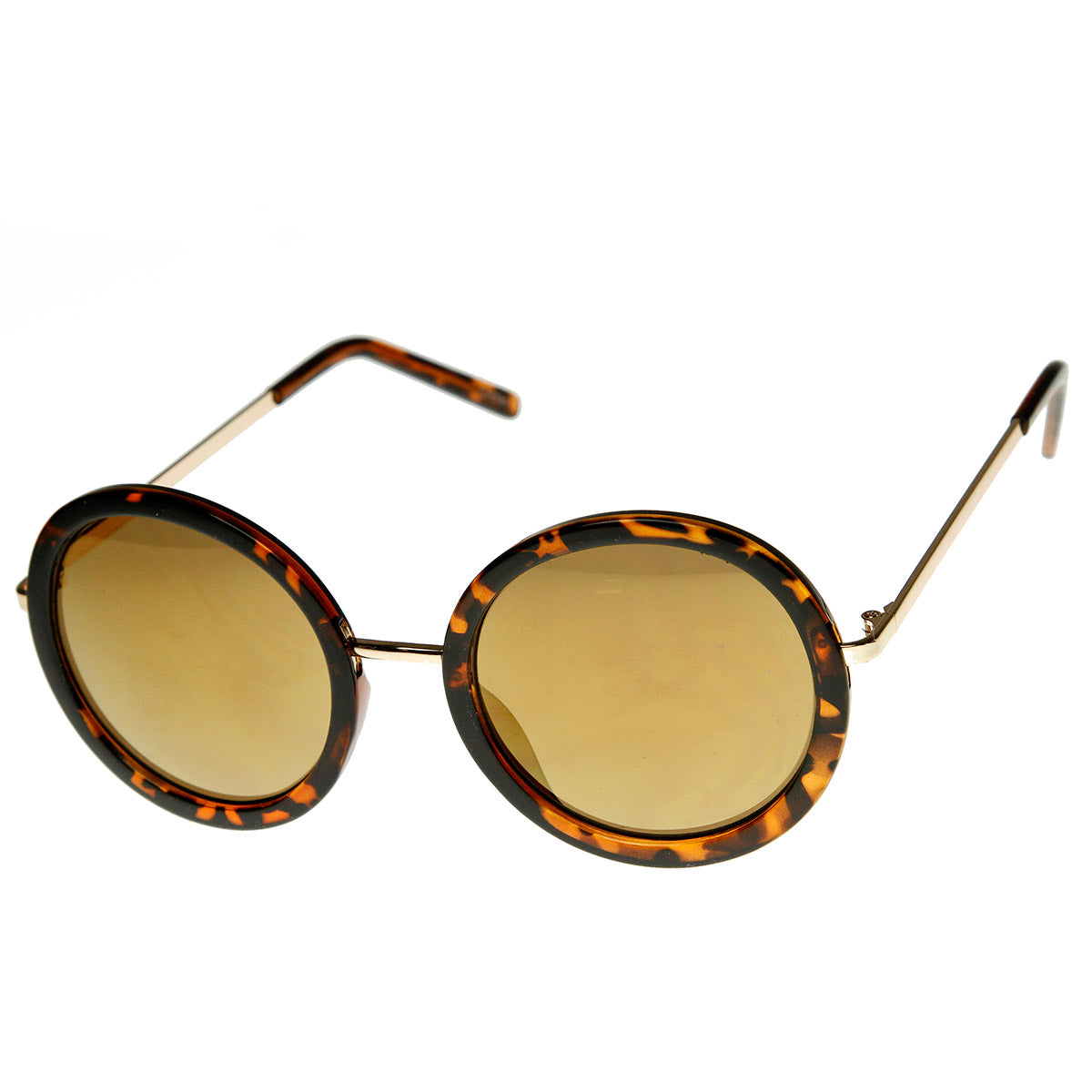 Tortoise Shell & gold mirrored sunglasses