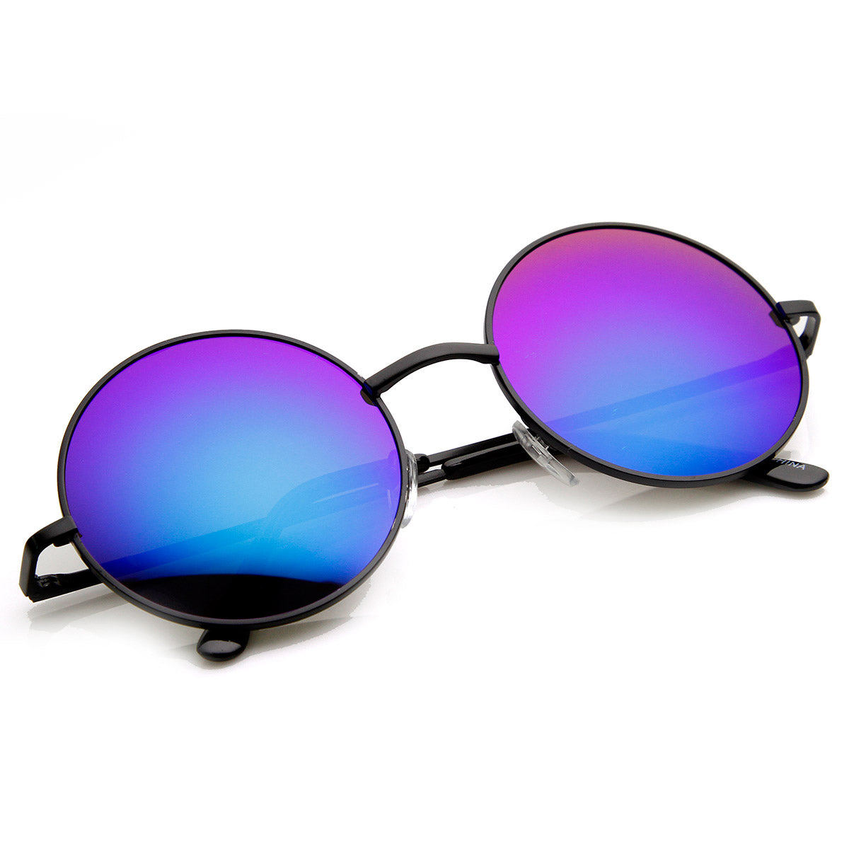 Lennon Style Small Round Color Mirrored Lens Circle Sunglasses