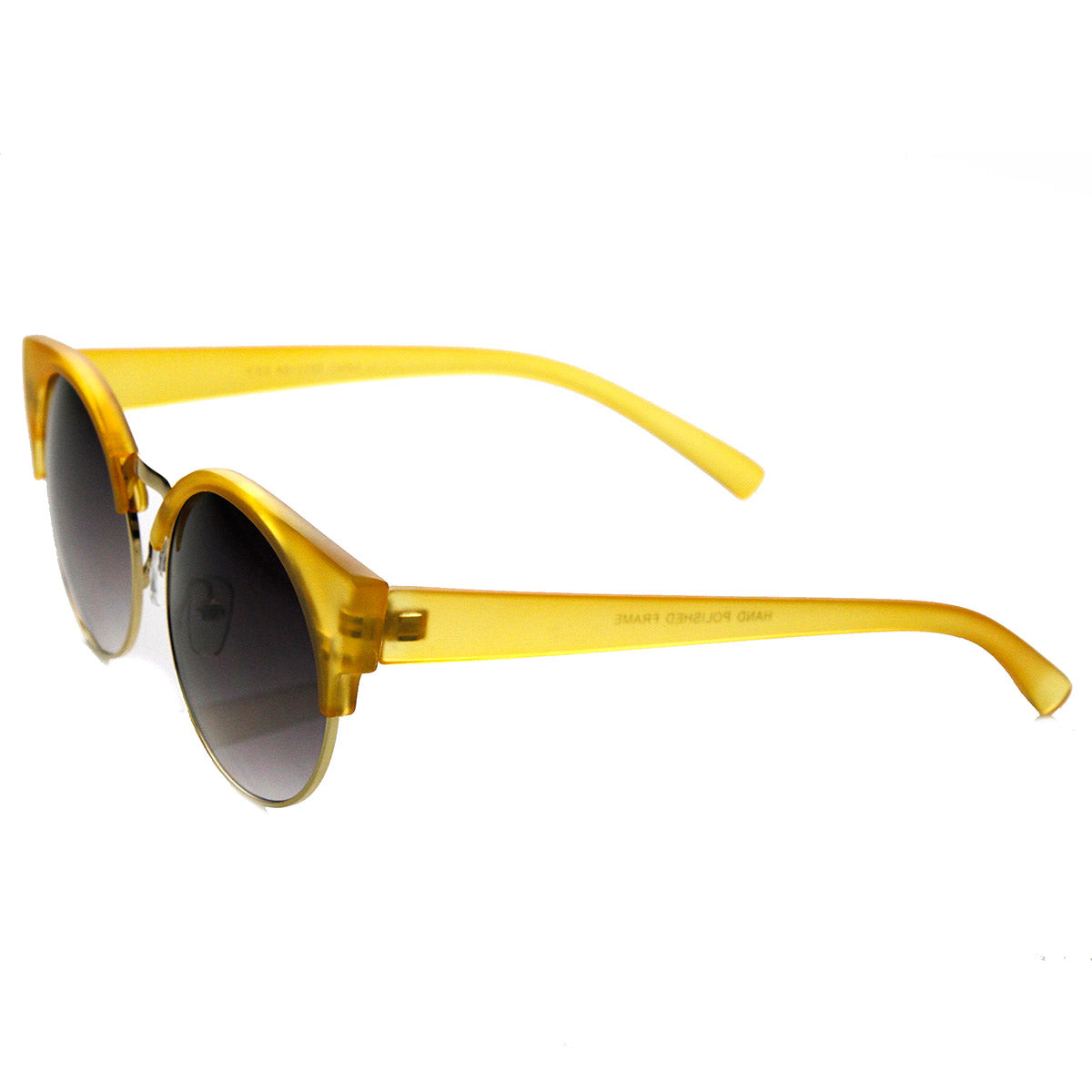 Chic Half Frame Semi-Rimless Round Cat Eye Sunglasses