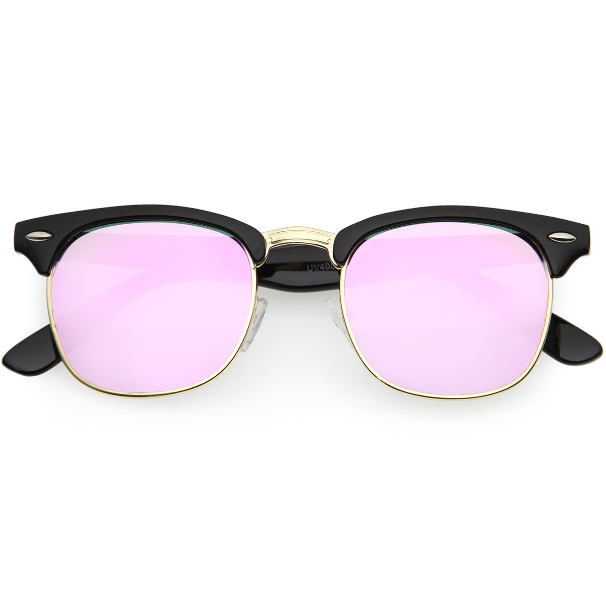 Retro Fashion Half Frame Flash Mirror Lens Horn Rimmed Sunglasses Sunglass La