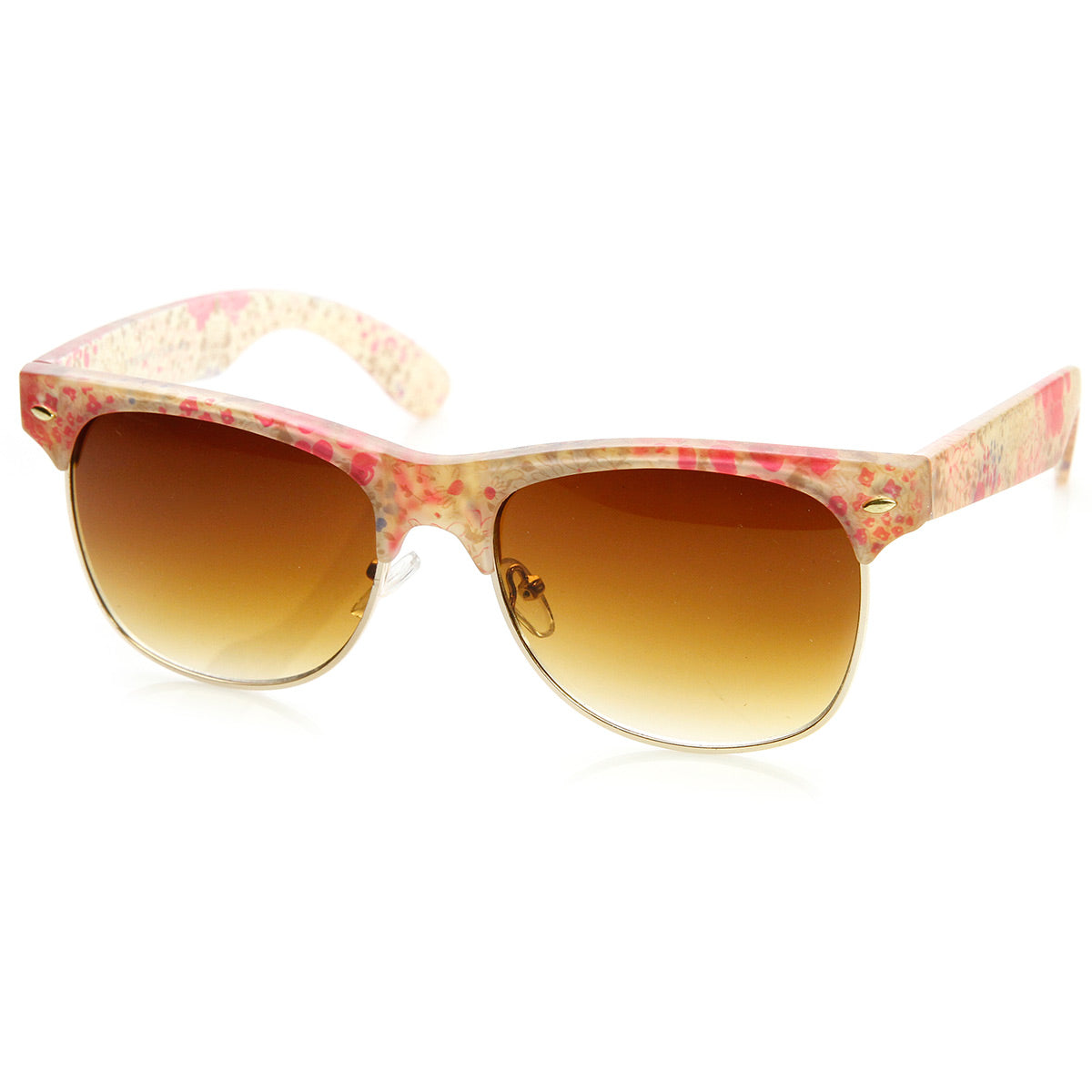 Pink-White-Floral Amber