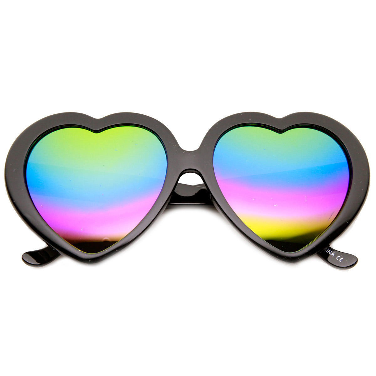 Black Oversized Rainbow Mirror Rectangular Polarized Mirror Lens