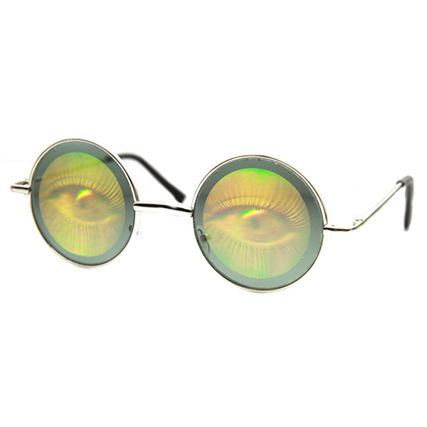 VTG 90's Hologram Holograph Eyeball Round Sunglasses Halloween Shock  Eyeglasses