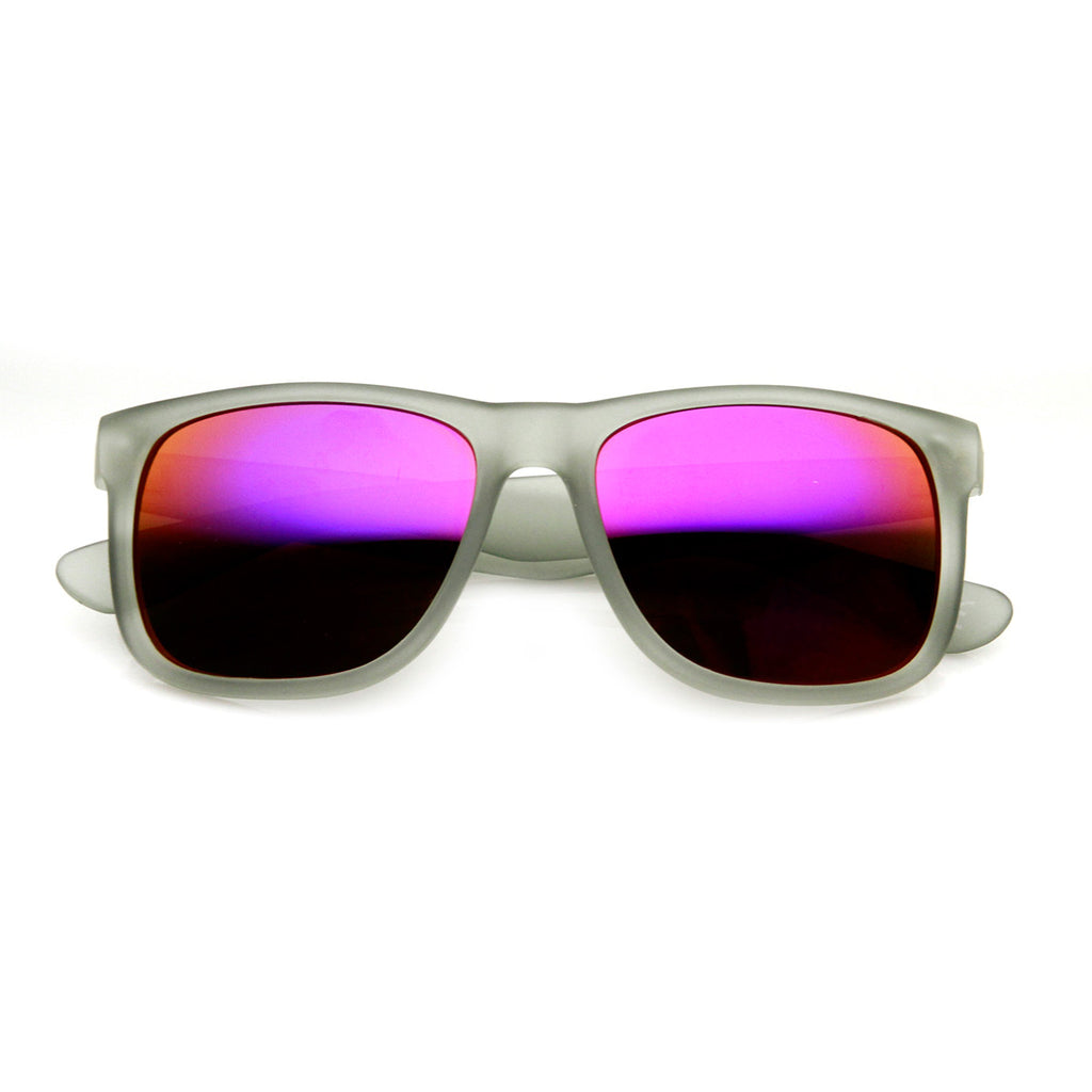 Action Sports Square Color Mirror Flash Lens Active Horn Rimmed Sunglasses