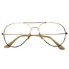 Nickel Plated Tear Drop Wire Frame Basic Metal Clear Lens Aviator Glasses
