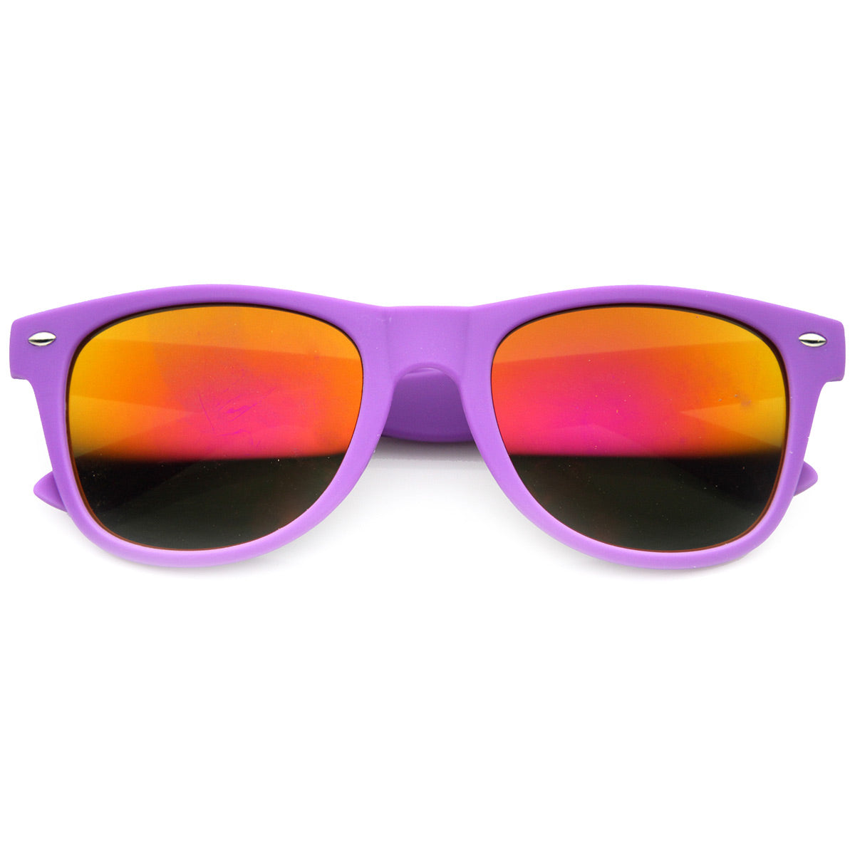 Retro Bright Horn Rimmed Sunglasses With Colorful Mirrored Lenses Uv Sunglassla 