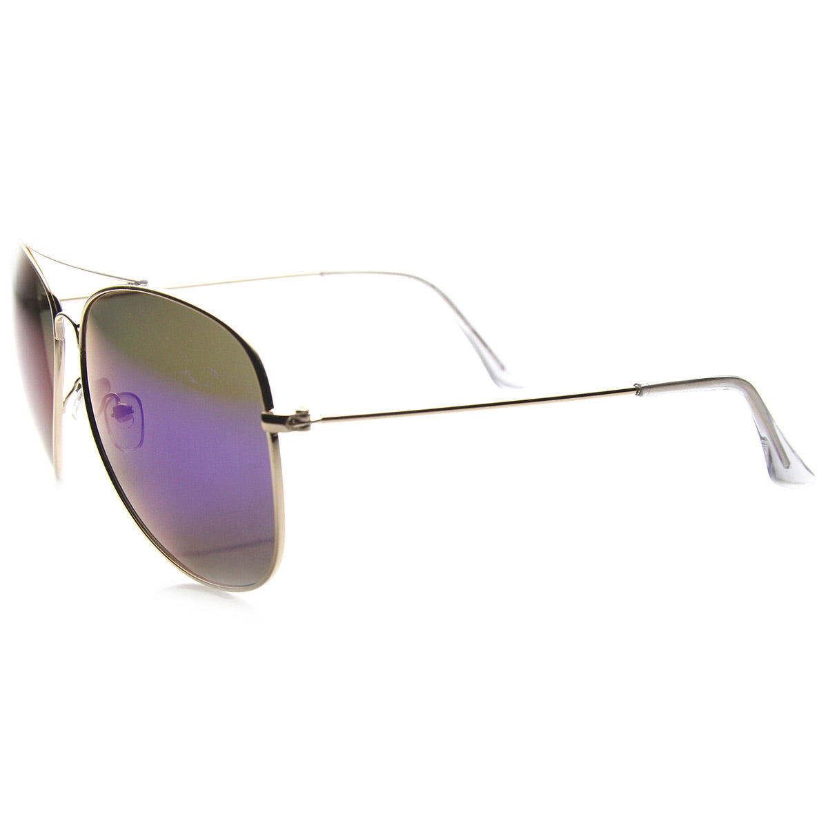 Rainbow Color Mirrored Lens Classic Aviator Sunglasses