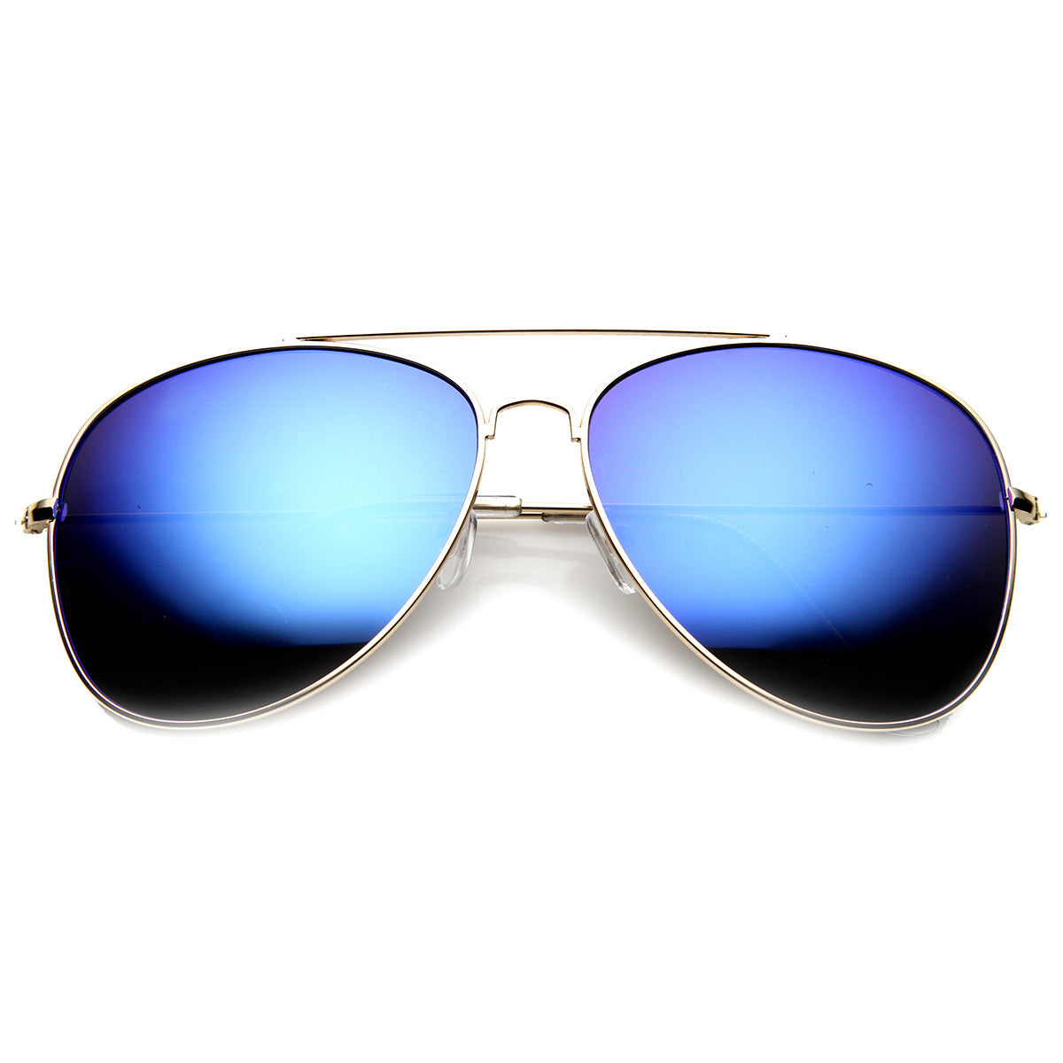 Class Large Retro Metal Mirror Lenses Aviator Sunglasses - sunglass.la