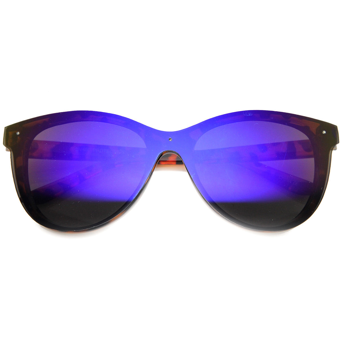 Uni-Lens Retro Horned Rim Color Mirror Lens Sunglasses - sunglass.la