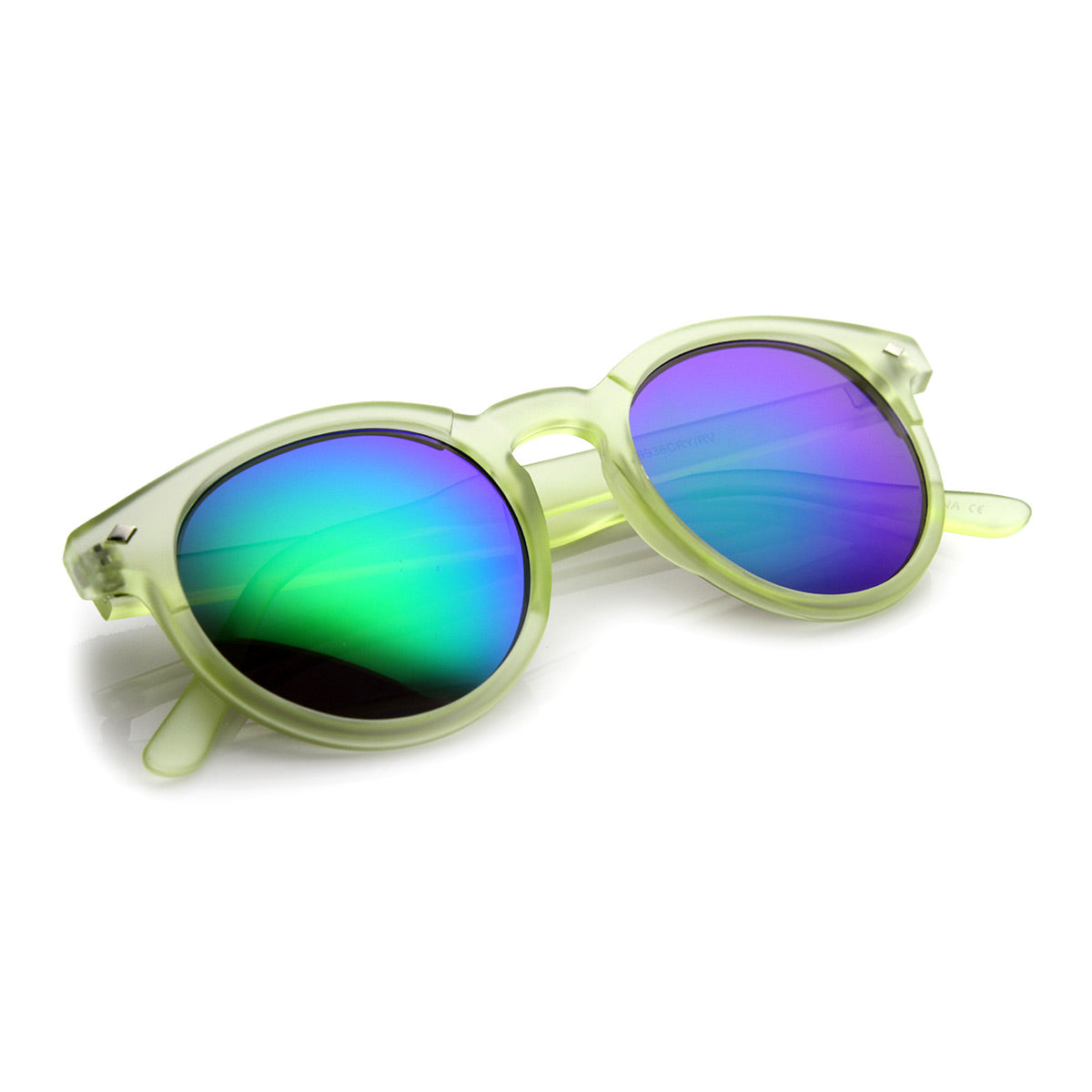 Colorful Frosted Retro P3 Flash Mirror Lens Horned Rim Round Sunglasse Sunglass La