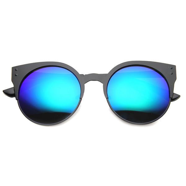 Womens Cat Eye Sunglasses With UV400 Protected Mirrored Lens - sunglass.la