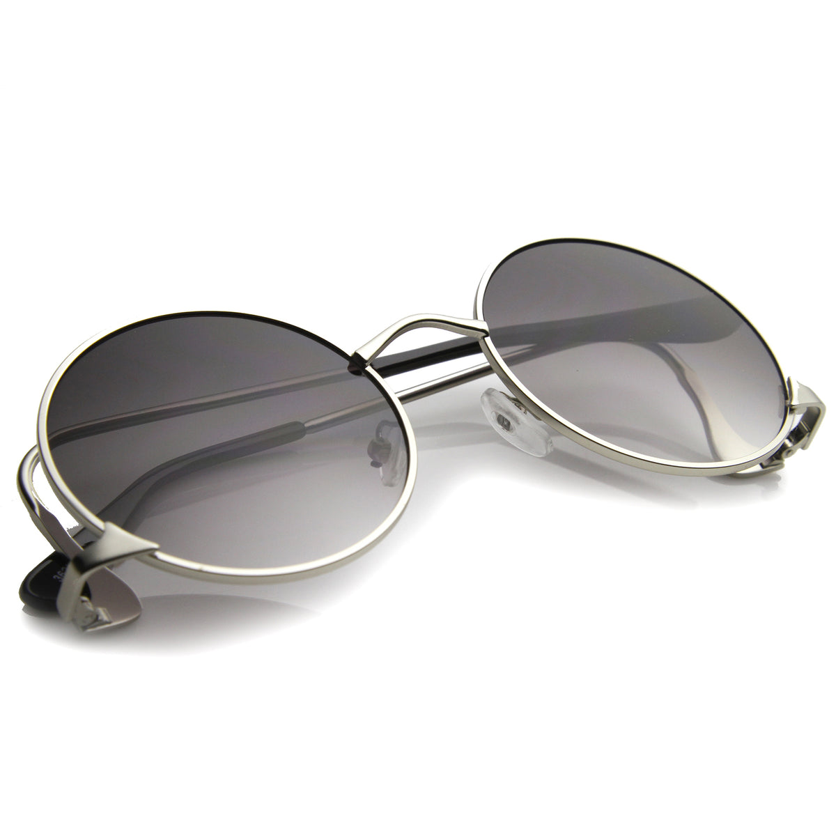 Mens Metal Round Sunglasses With Uv400 Protected Gradient Lens