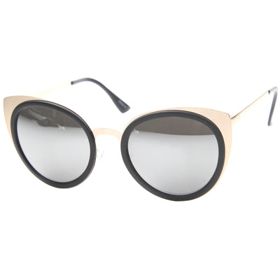 sunglass.la Womens Cat Eye Sunglasses with UV400 Protected Mirrored Lens