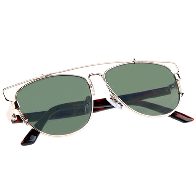 Gold-Tortoise / Green Sunglasses