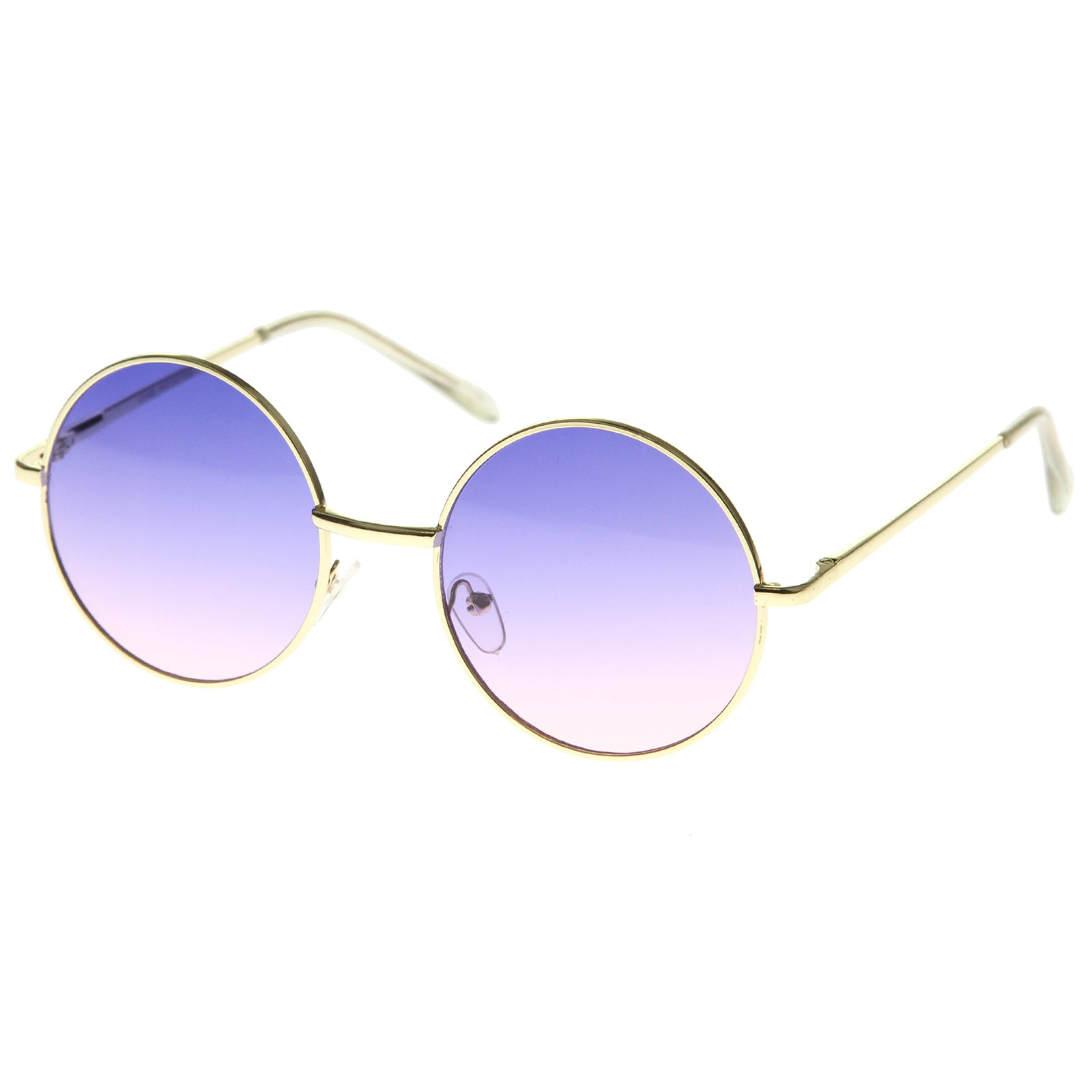 Circular Glasses with Purple Lens