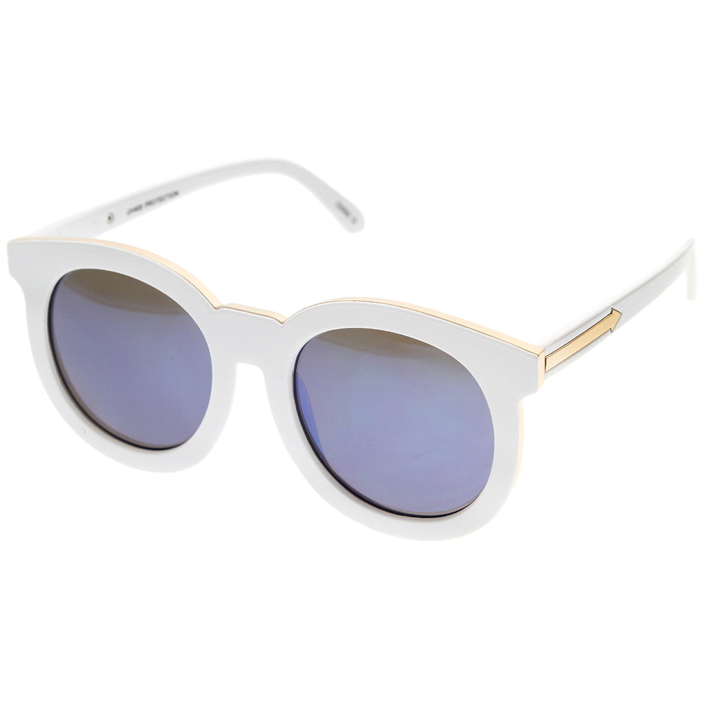 Shiny White-Gold / Blue Mirror