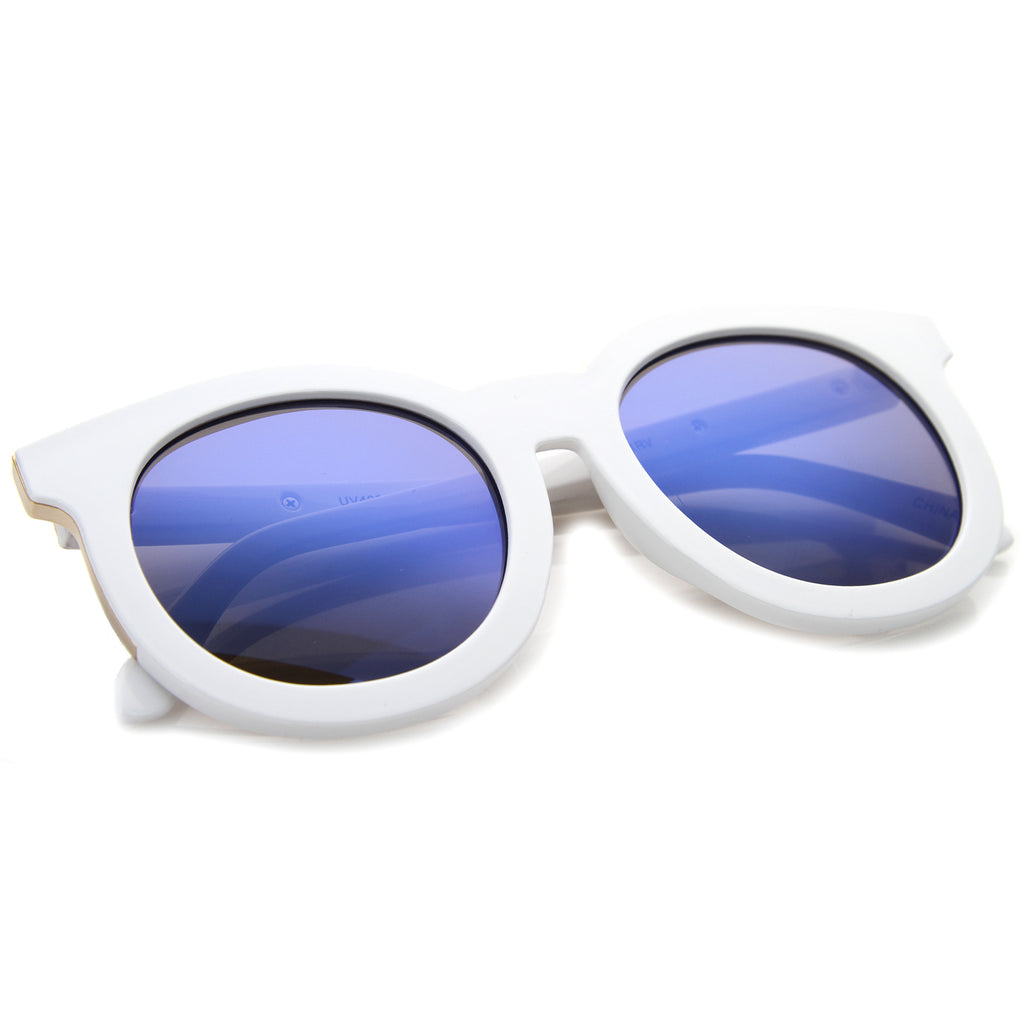 Shiny White-Gold / Blue Mirror