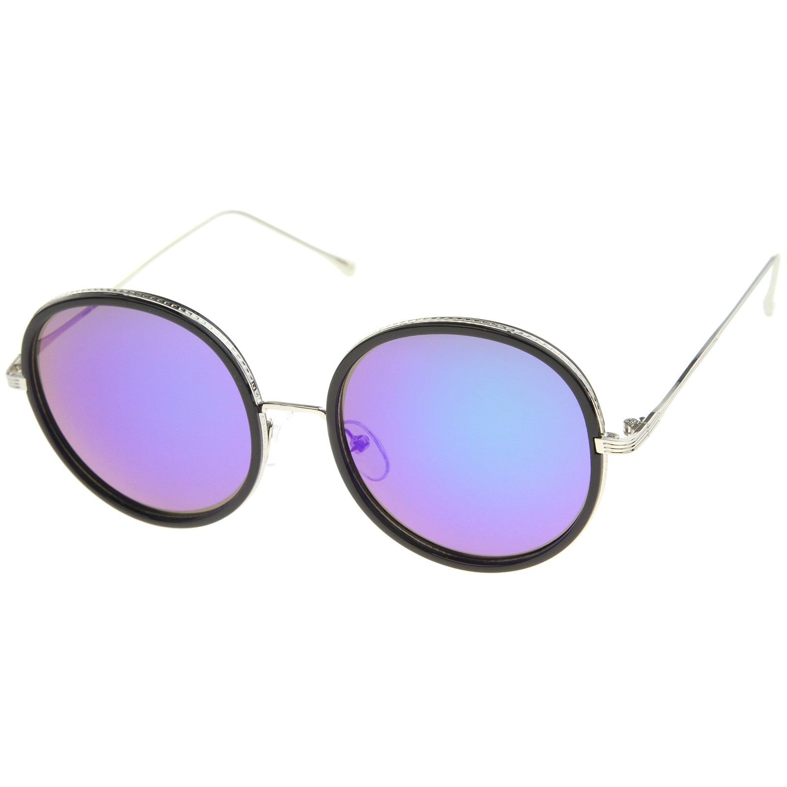Black-Silver / Green Blue Mirror