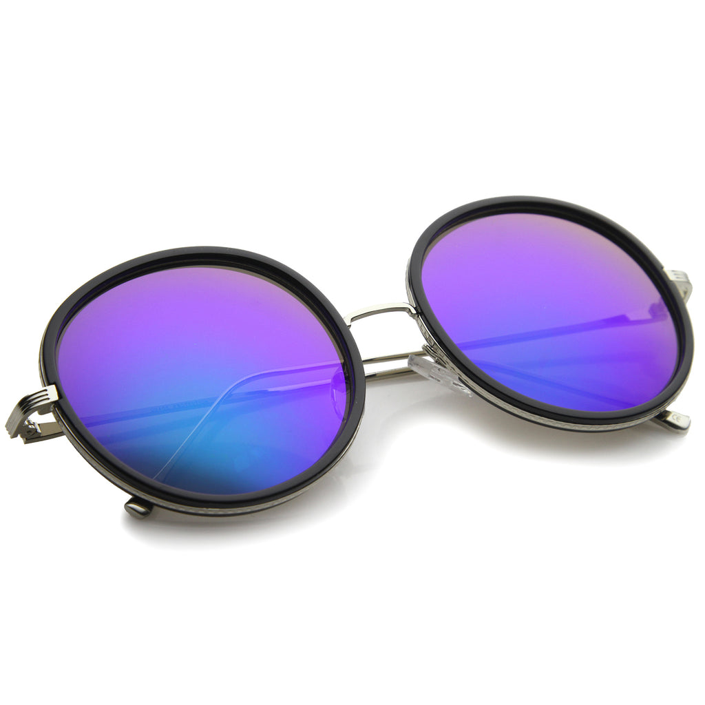 Black-Silver / Green Blue Mirror