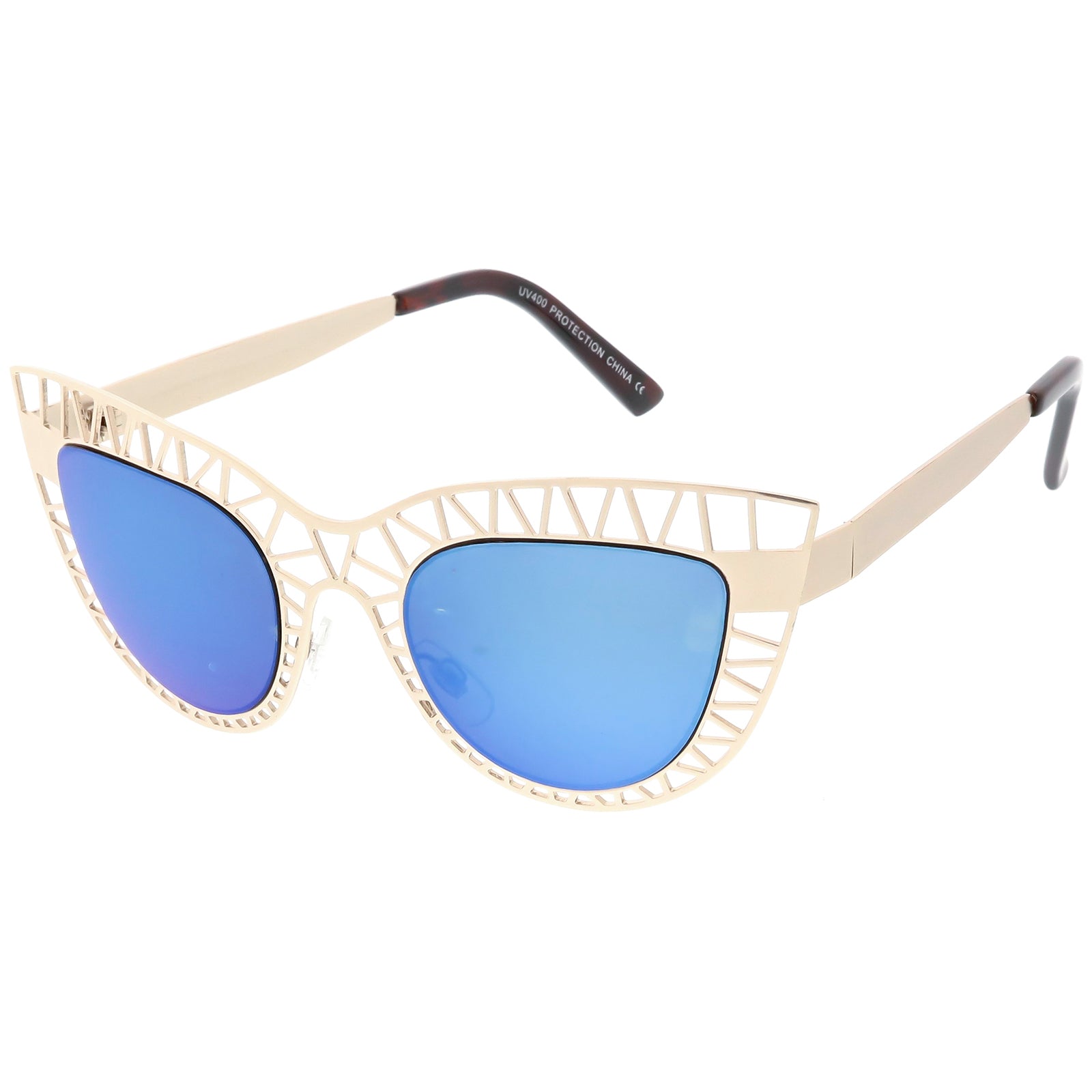 Matte Gold / Blue Mirror
