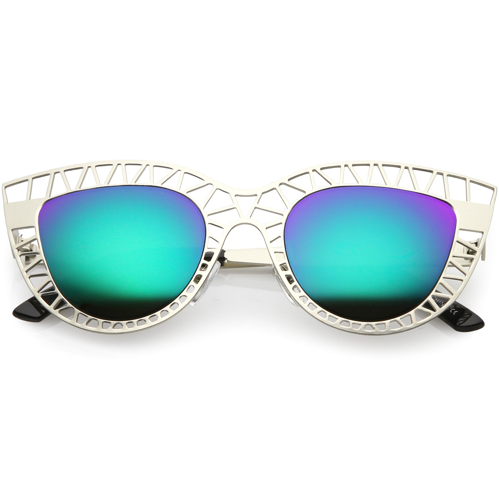 Matte Silver / Green Mirror