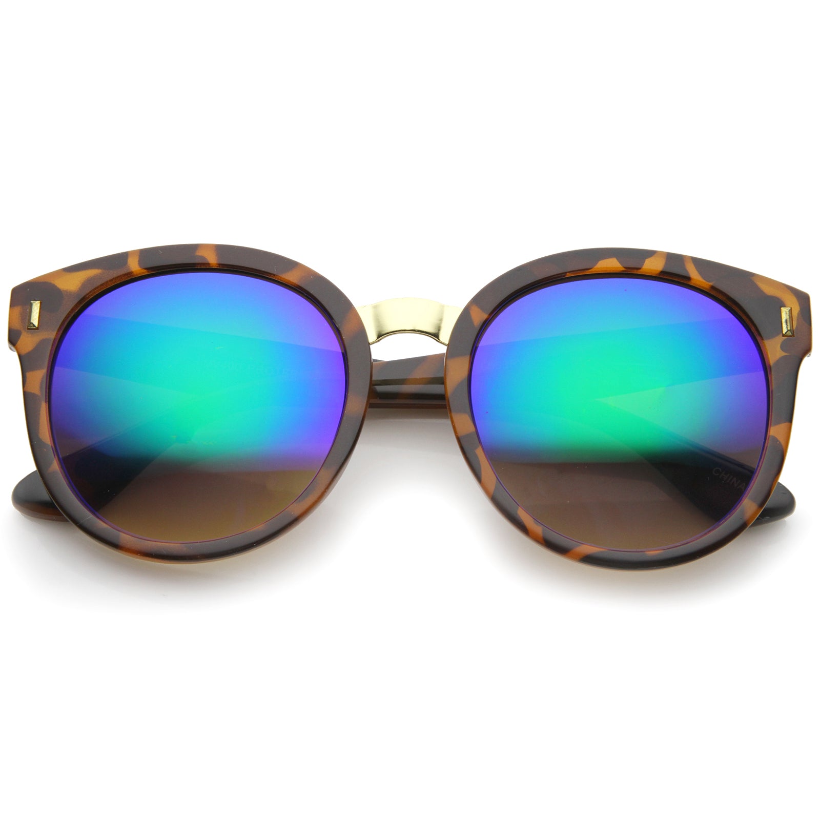 Tortoise-Gold / Green Blue Mirror