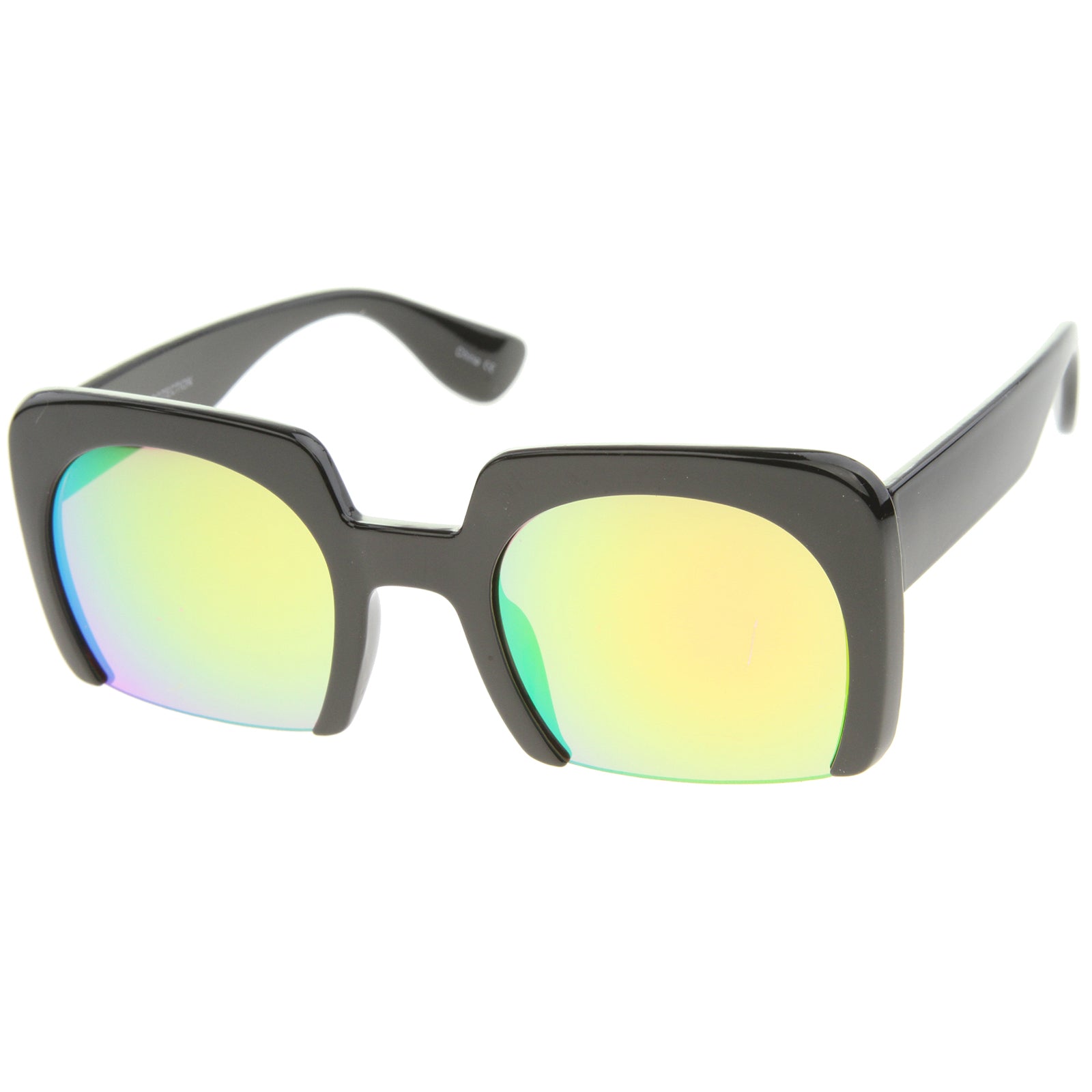 Shiny Black / Pink Green Mirror