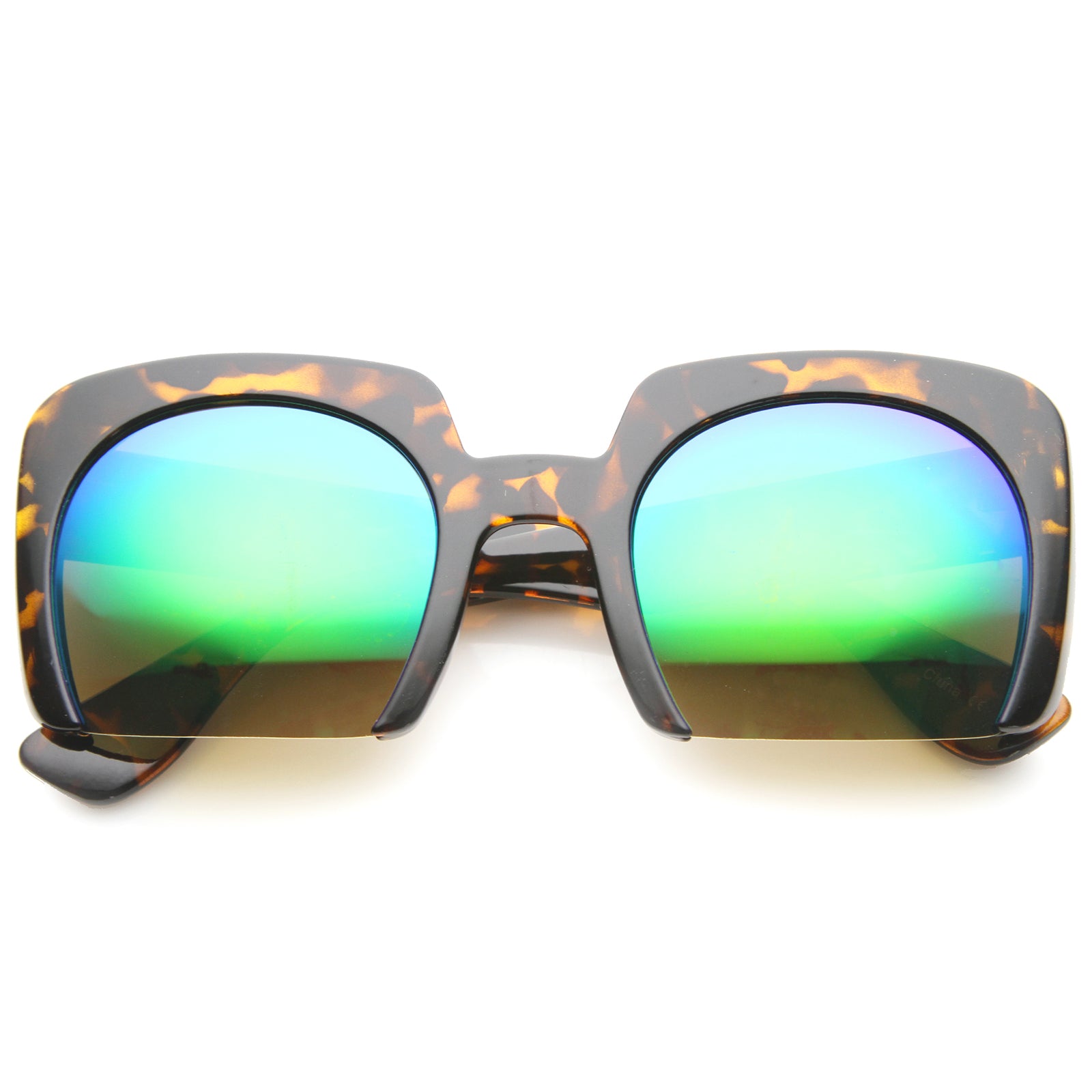 Brown Tortoise / Green Blue Mirror