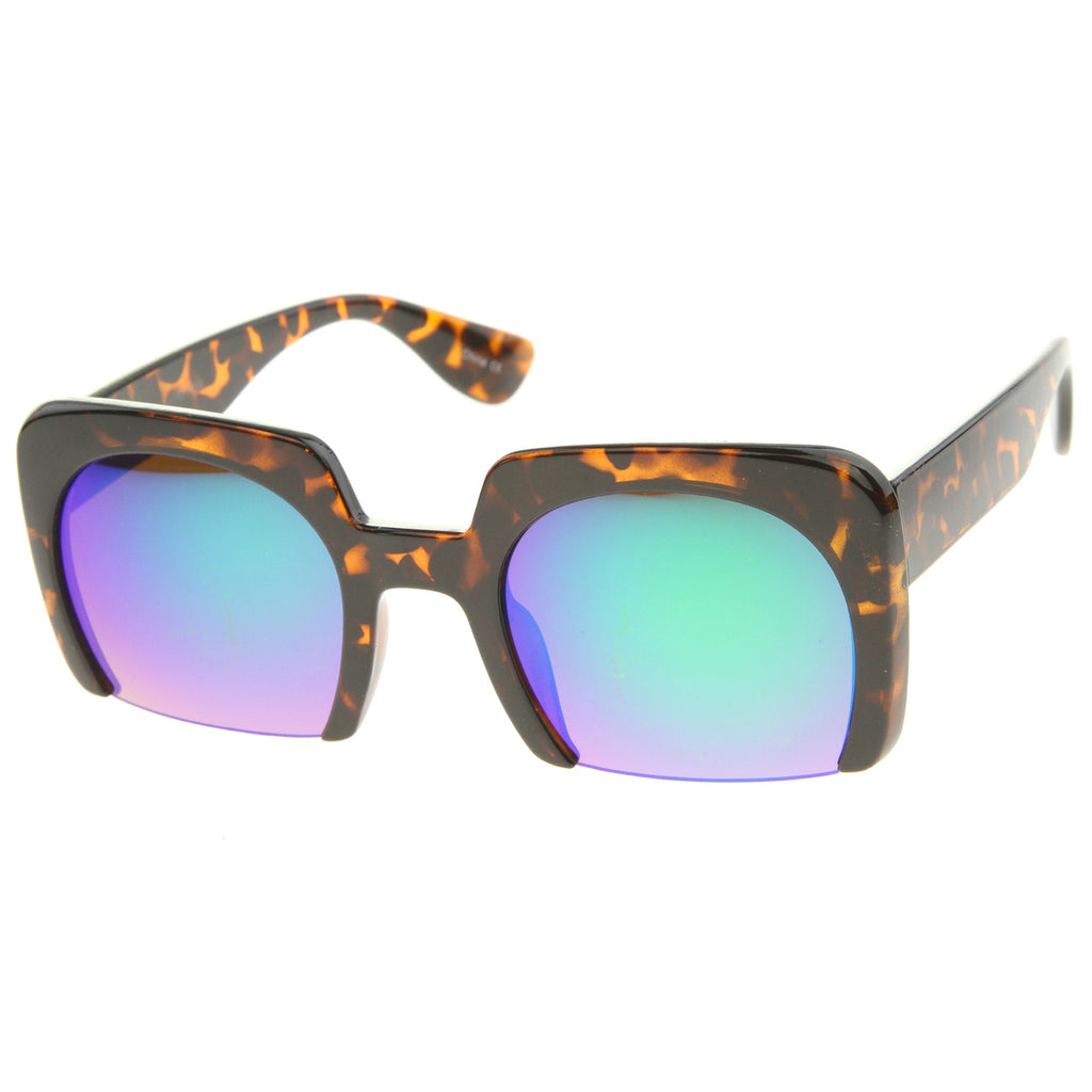 Brown Tortoise / Green Blue Mirror