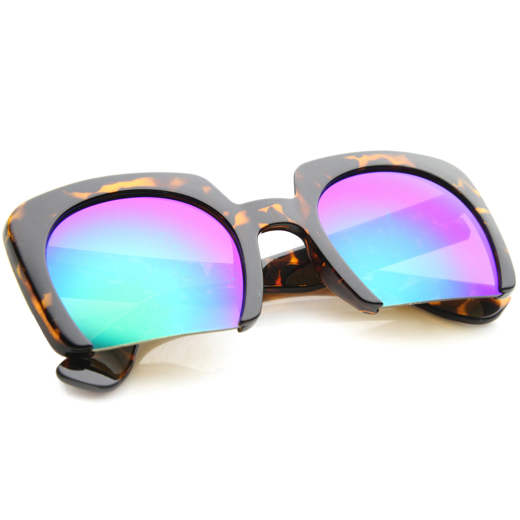 Brown Tortoise / Green Blue Mirror