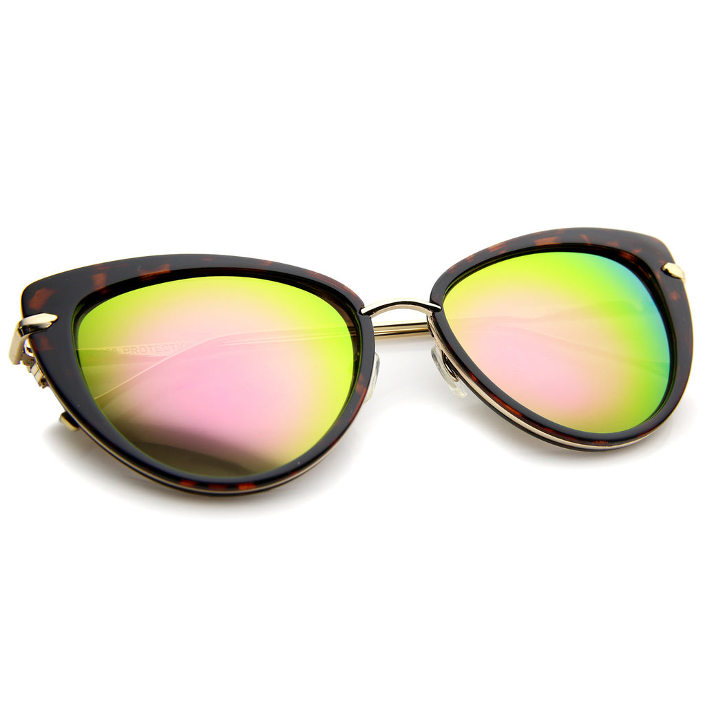 Tortoise-Gold / Magenta Mirror
