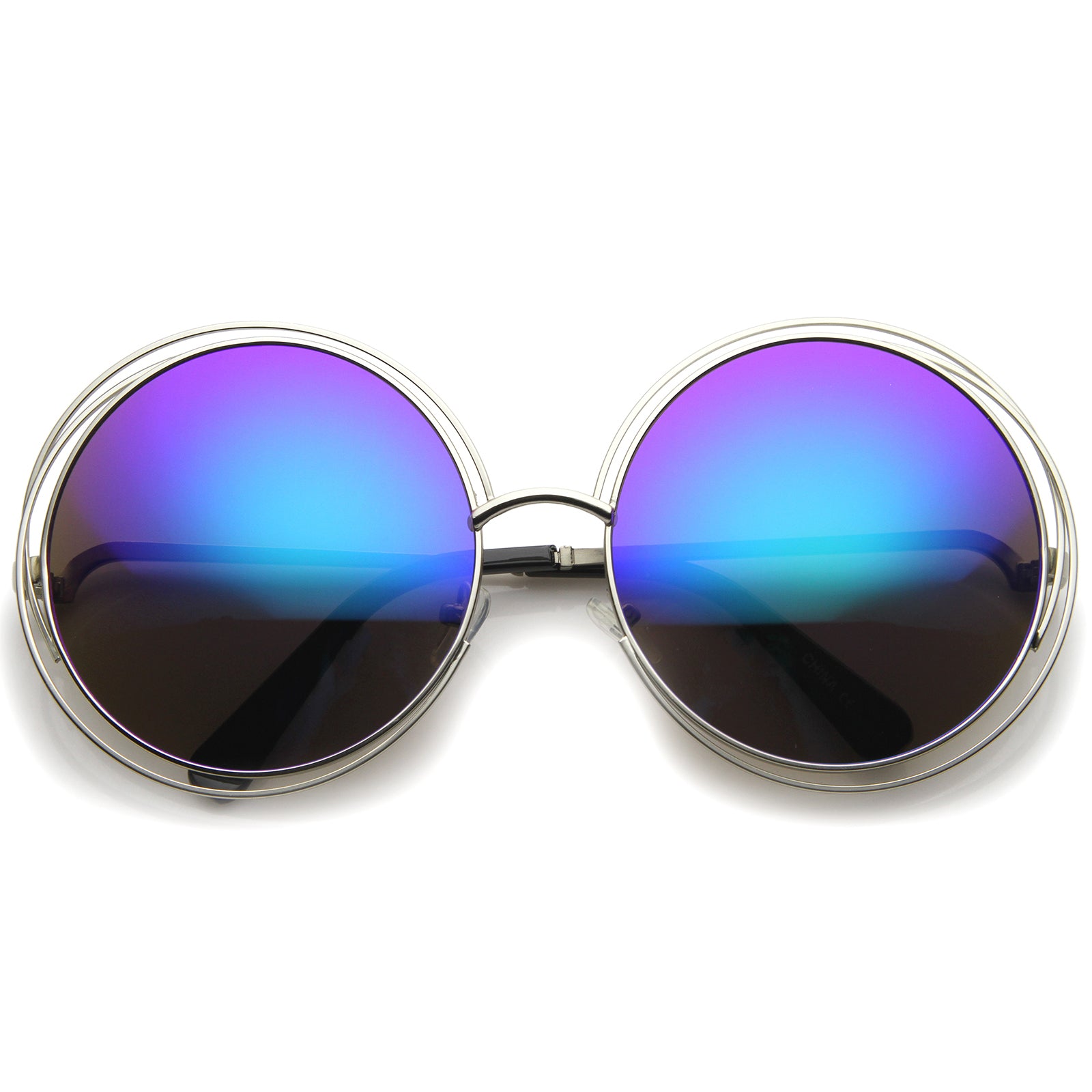 Silver / Green Blue Mirror
